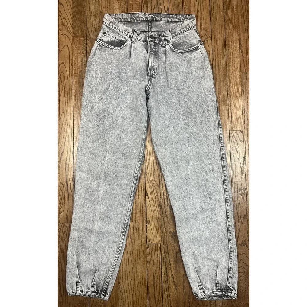 Vintage Levi's Silver Medal Jeans Pleated Acid Wash Baggy USA Men's Size 32x34